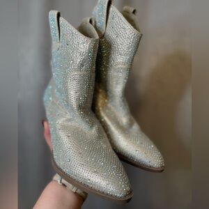 Silver western boots